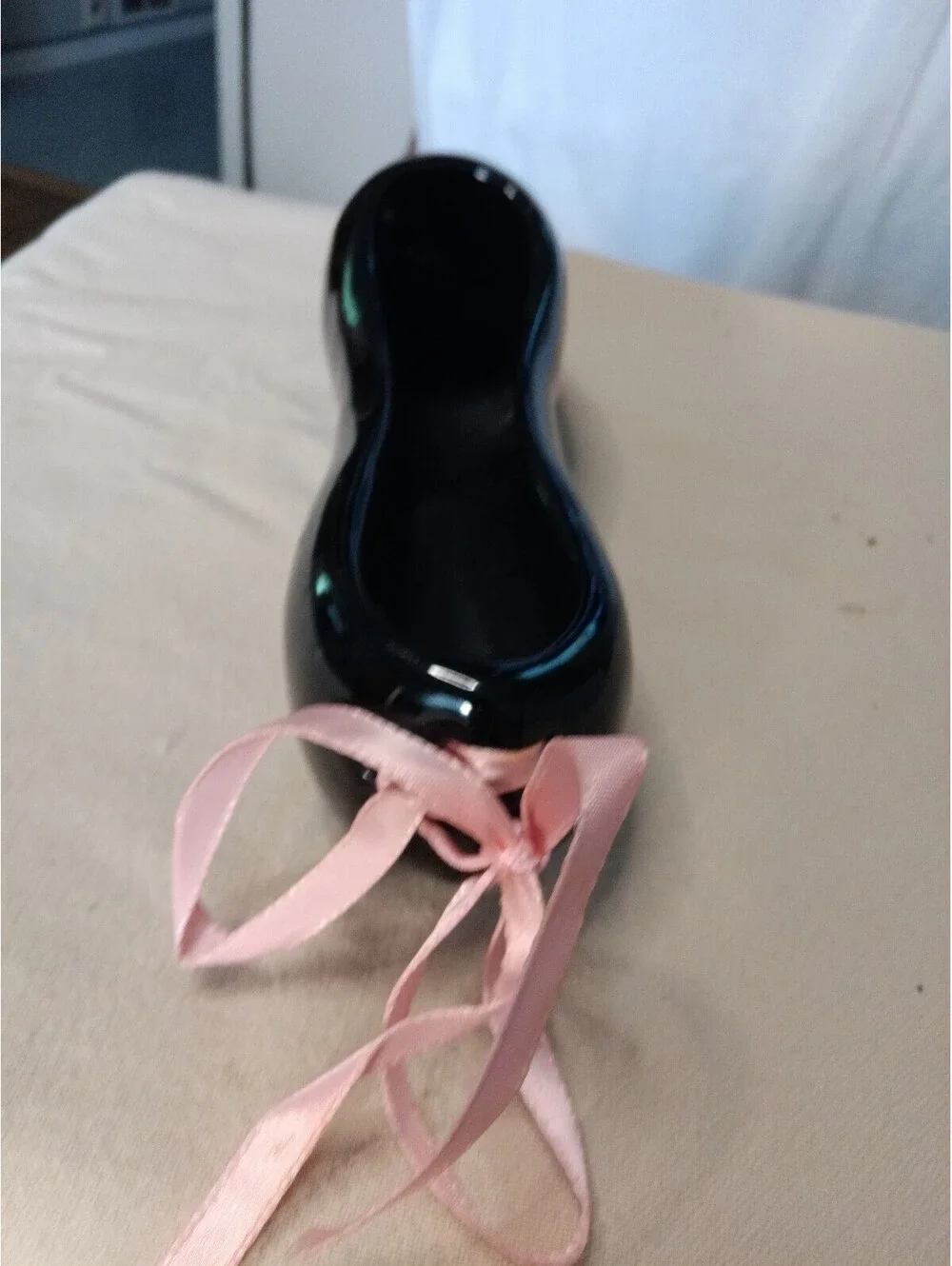 Pavlova Paris 1922 Ceramic Ballet Slipper Wall Vase Black Floral Signed Nona
